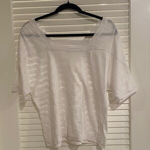 Anthropologie White Short Sleeve Top